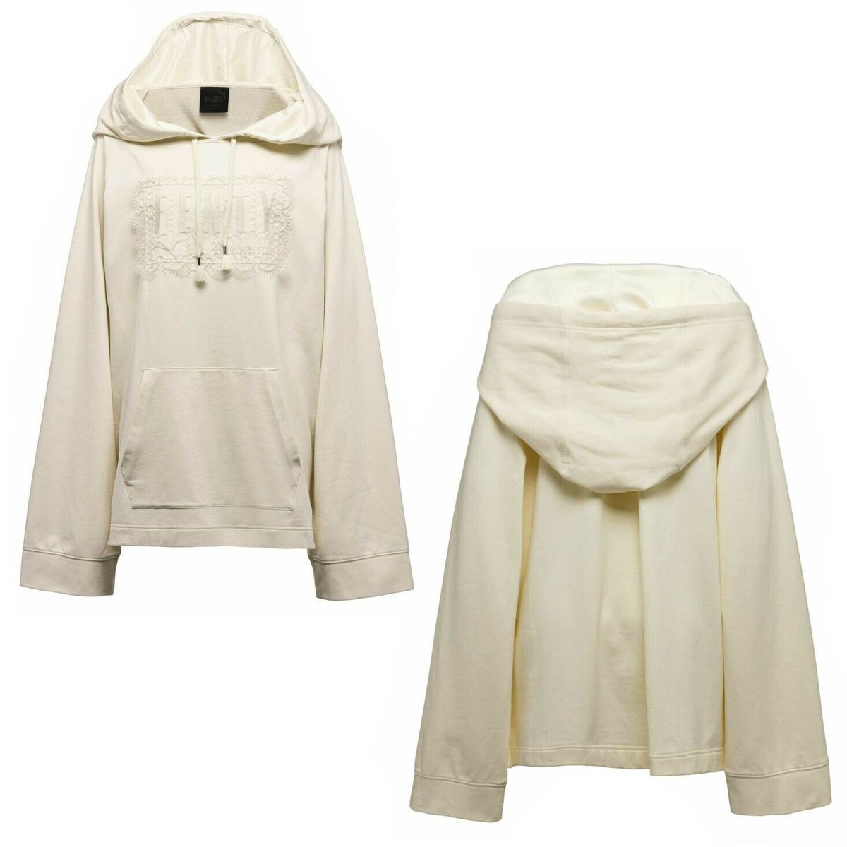 Fenty Fleece Hoodie mit Spitzenbesatz