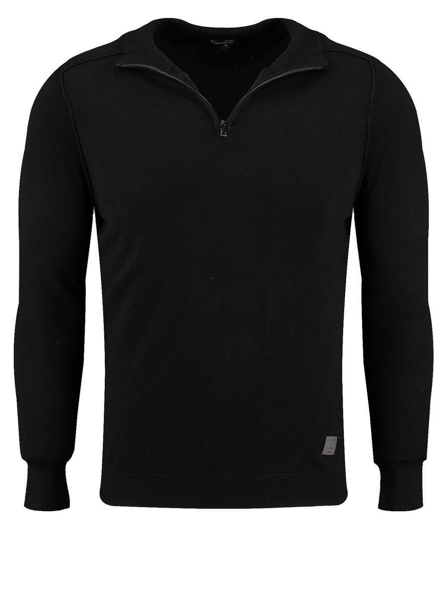 Herren Strickpullover mit halbem Reißverschluss