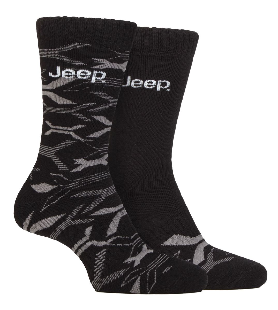 Mens Bamboo Arbeit Boot Socken | Jeep | weich und atmungsaktiv dicken Heavy Duty gepolstert Socken, stricken gerippt Stil Walking Socken - schwarz / Holzkohle