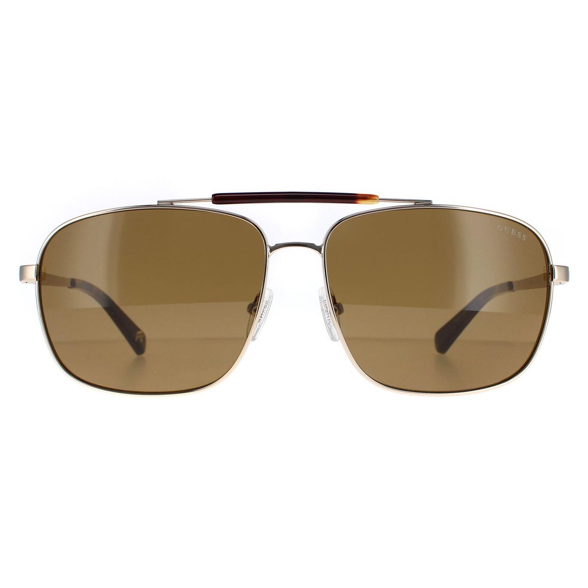 Goldene Pilotenbrille mit braunen Gläsern