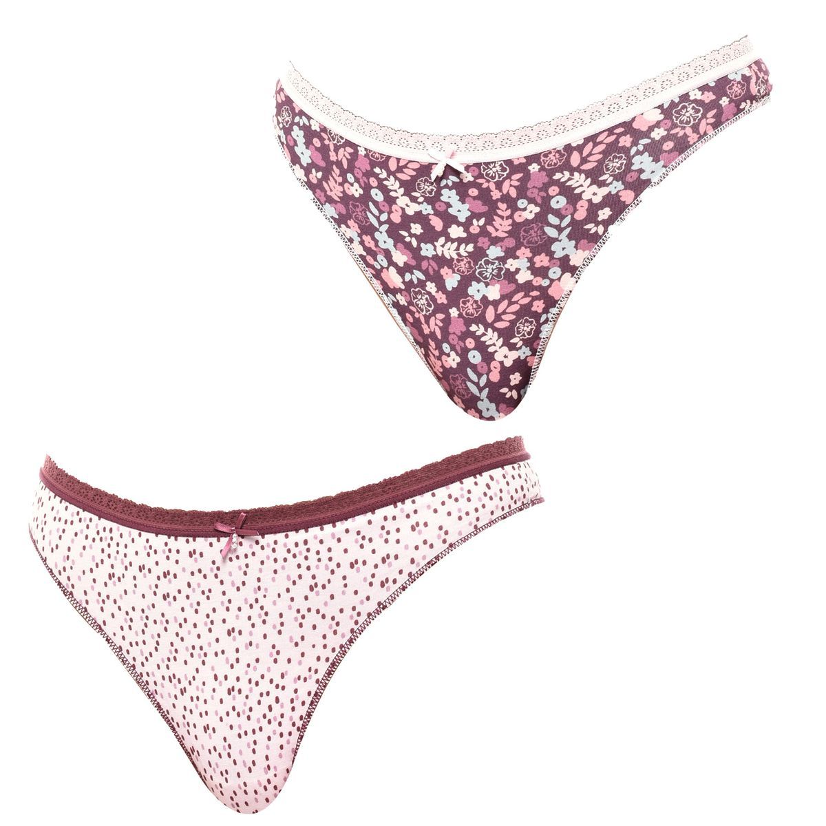 Floral und Polka Dot Tanga Set