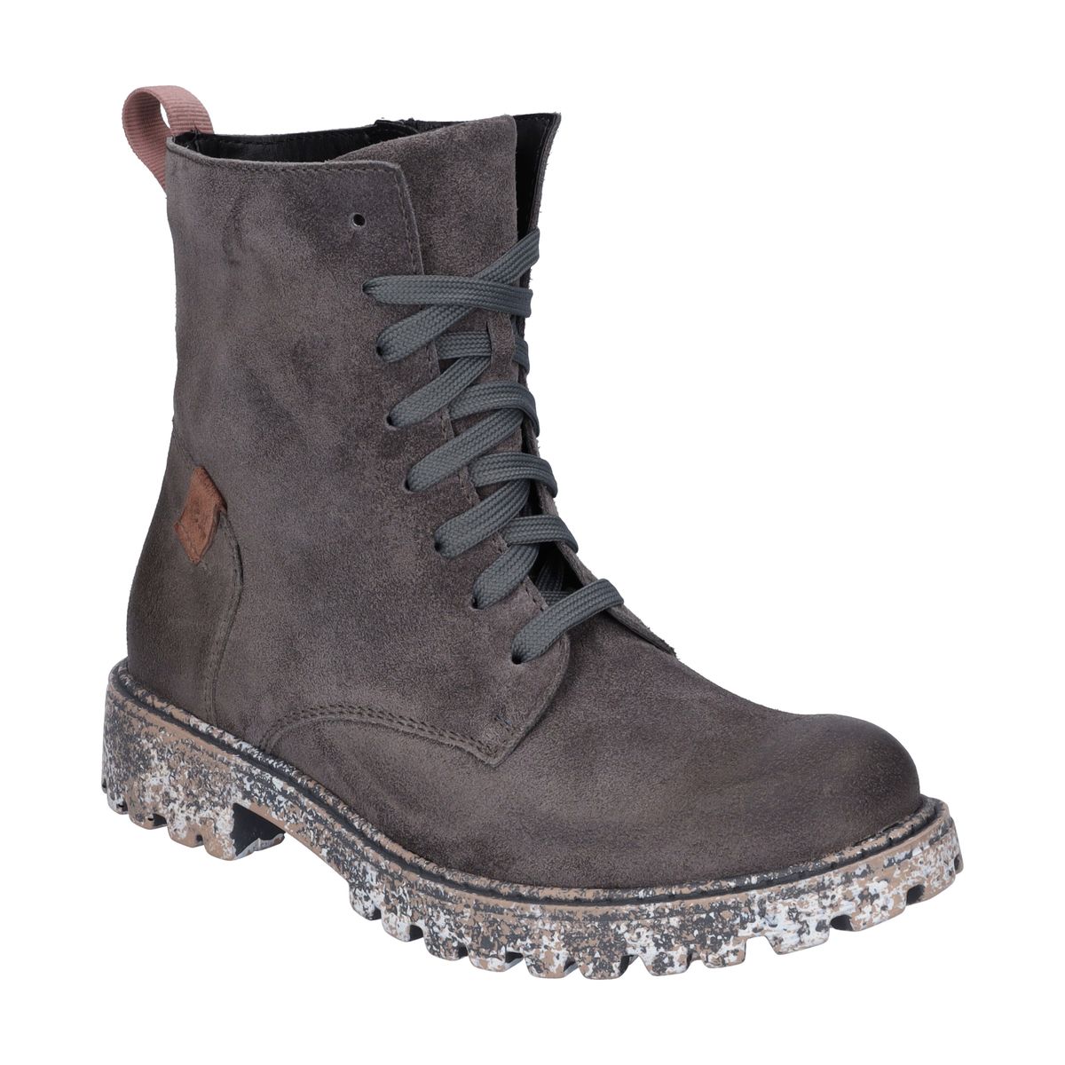 Schnürstiefelette aus Distressed Leder