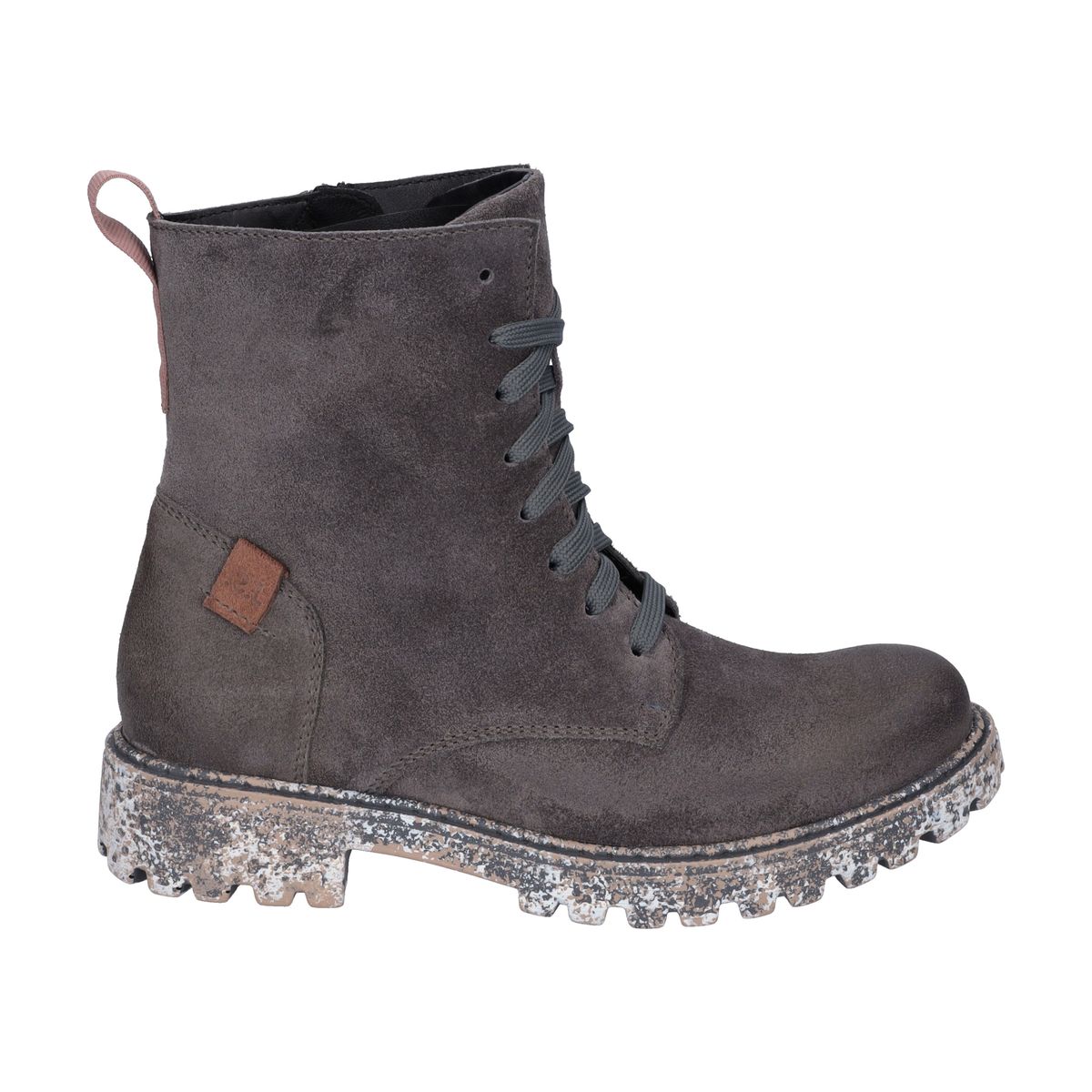 Schnürstiefeletten aus Veloursleder
