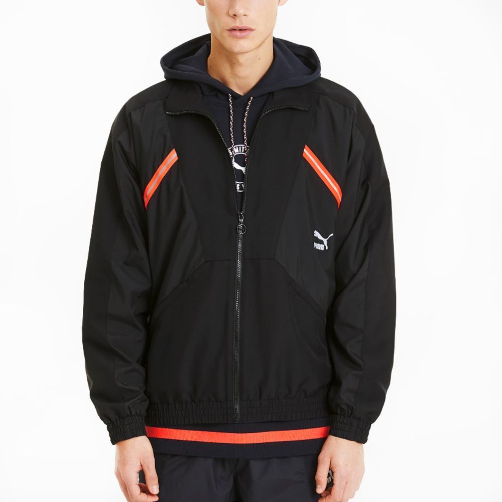Schwarze Herren Sport Track Jacke