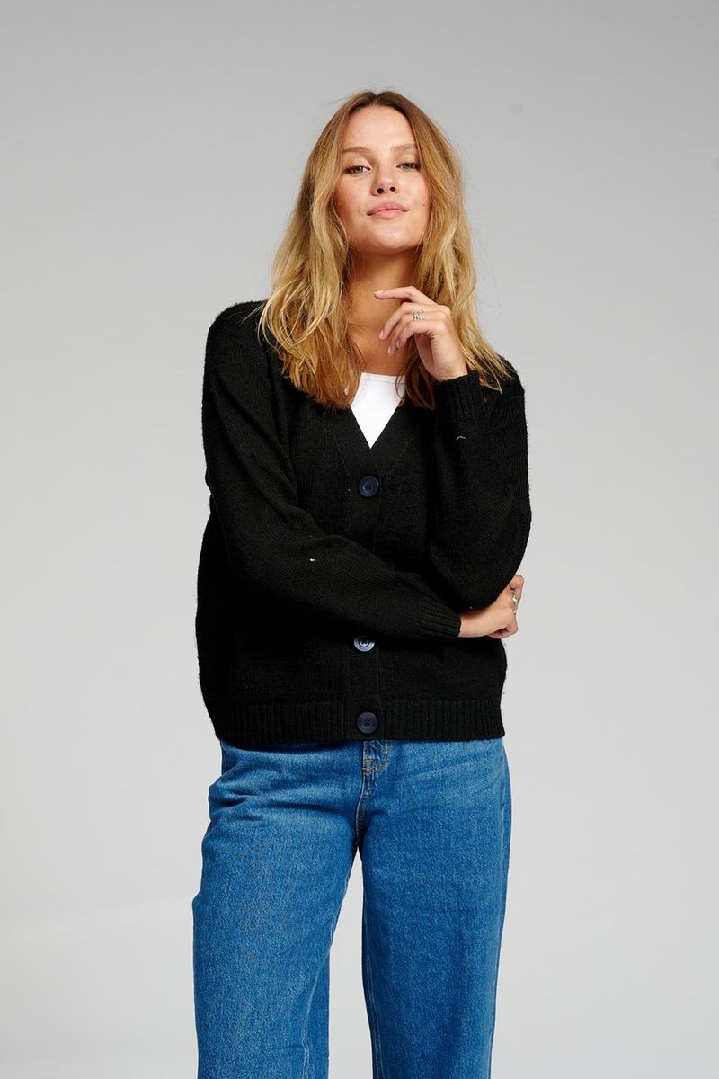 Klassische Strickjacke mit Knopfleiste