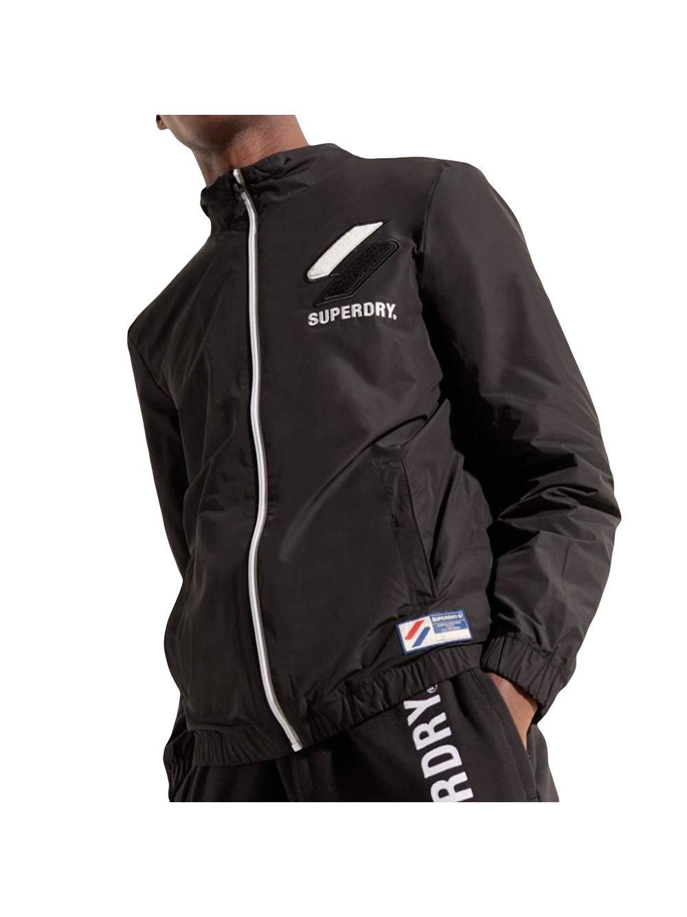 Schwarze Herren Track Jacke mit Logo