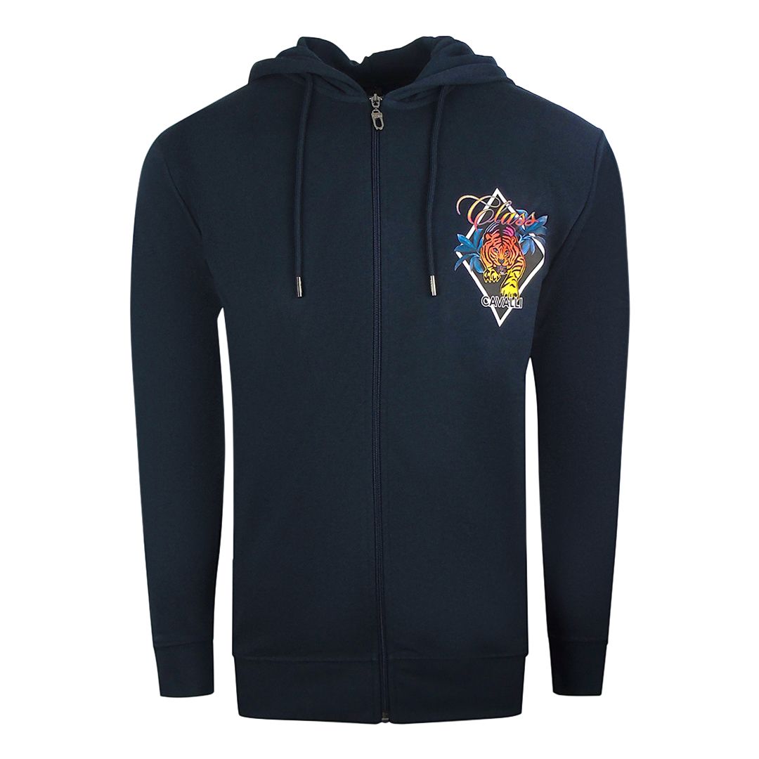 Kapuzenpullover mit Reißverschluss und Sticklogo