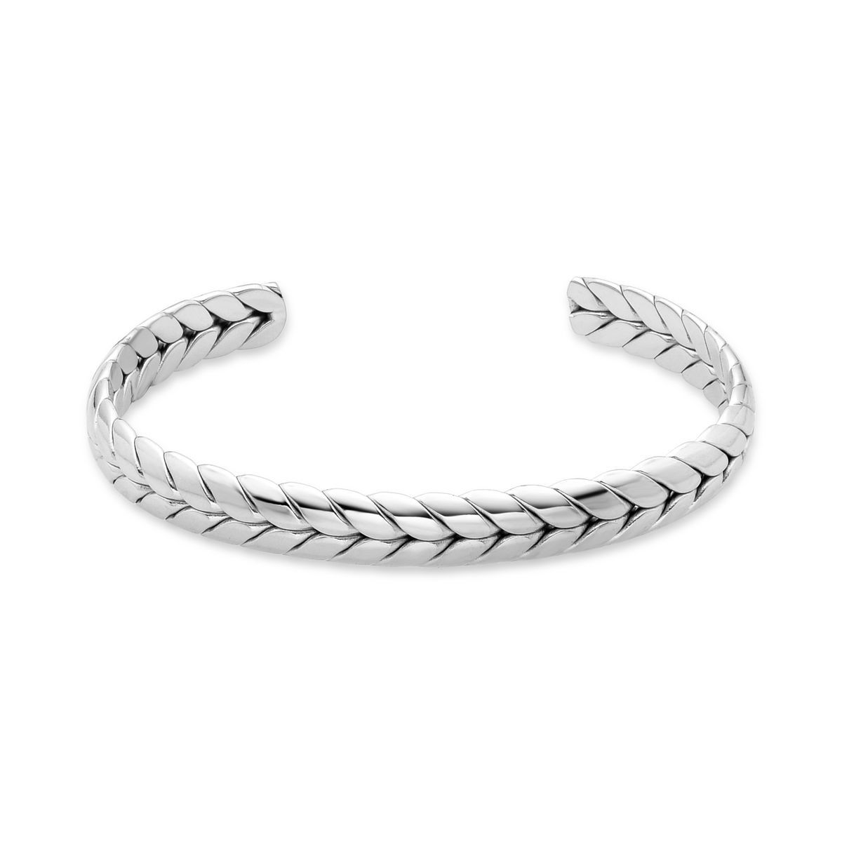 Geflochtenes silbernes Armreif-Armband