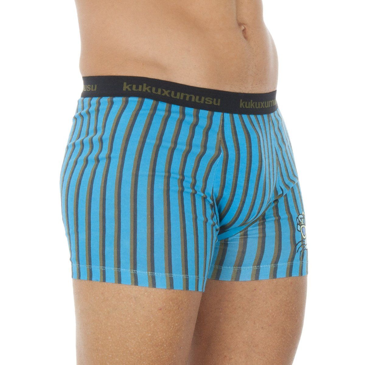 Gestreifte Stretch-Boxershorts mit Print