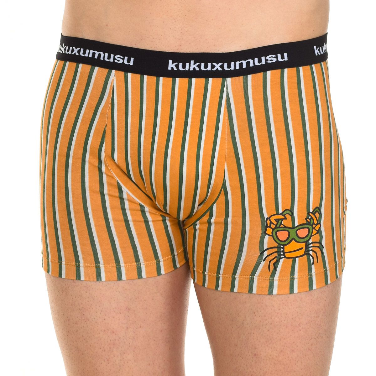 Gestreifte Stretch-Boxershorts mit Print