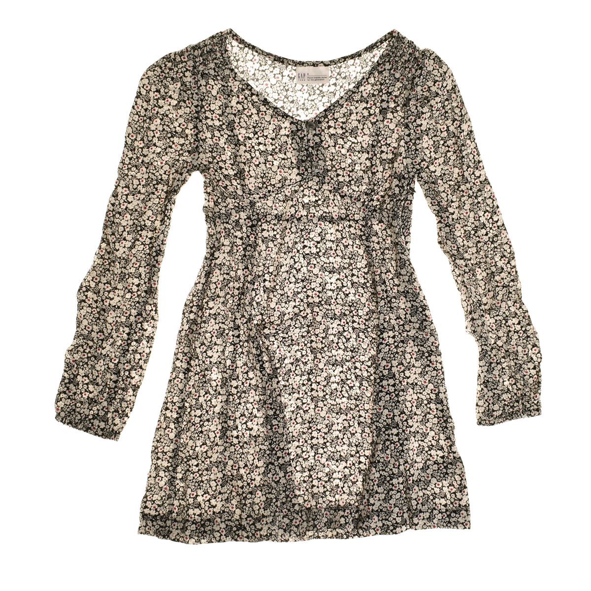 Babydoll-Kleid mit Blumenmuster und langen Ärmeln