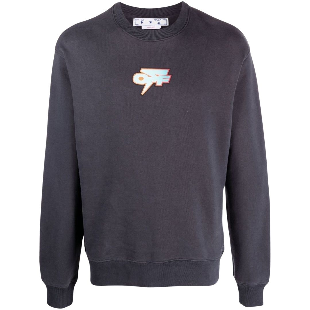 Marineblaues Off-White Logo Baumwoll-Sweatshirt