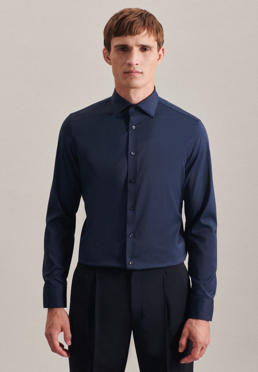 Slim Fit Langarm Business Hemd