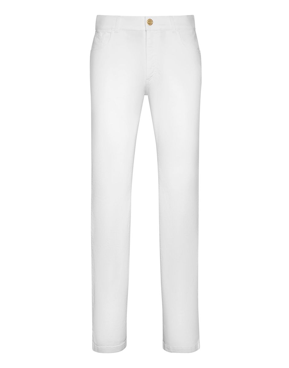 Klassische Regular Fit Weiße Jeans