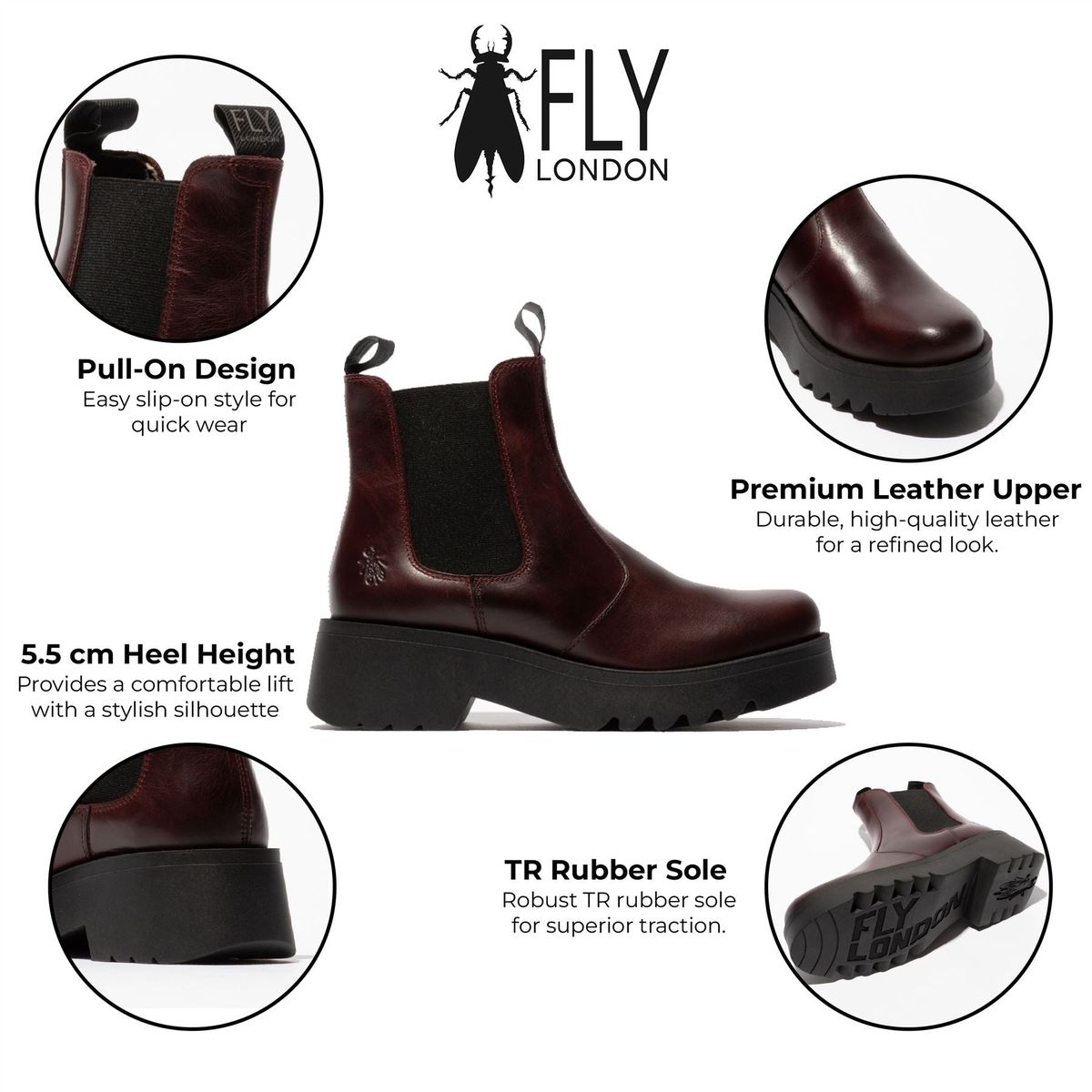 Plateau-Chelsea-Boots mit Keilabsatz
