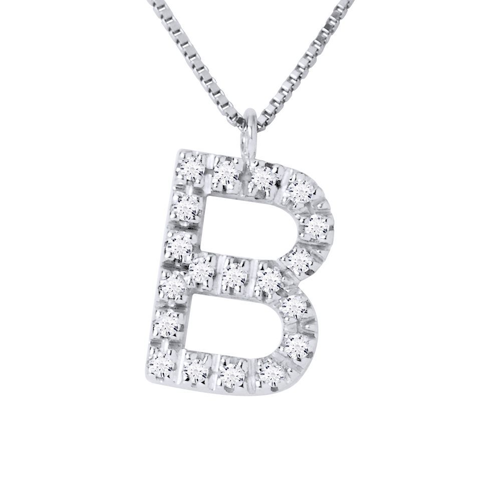 Diamant-Buchstabe B Halskette
