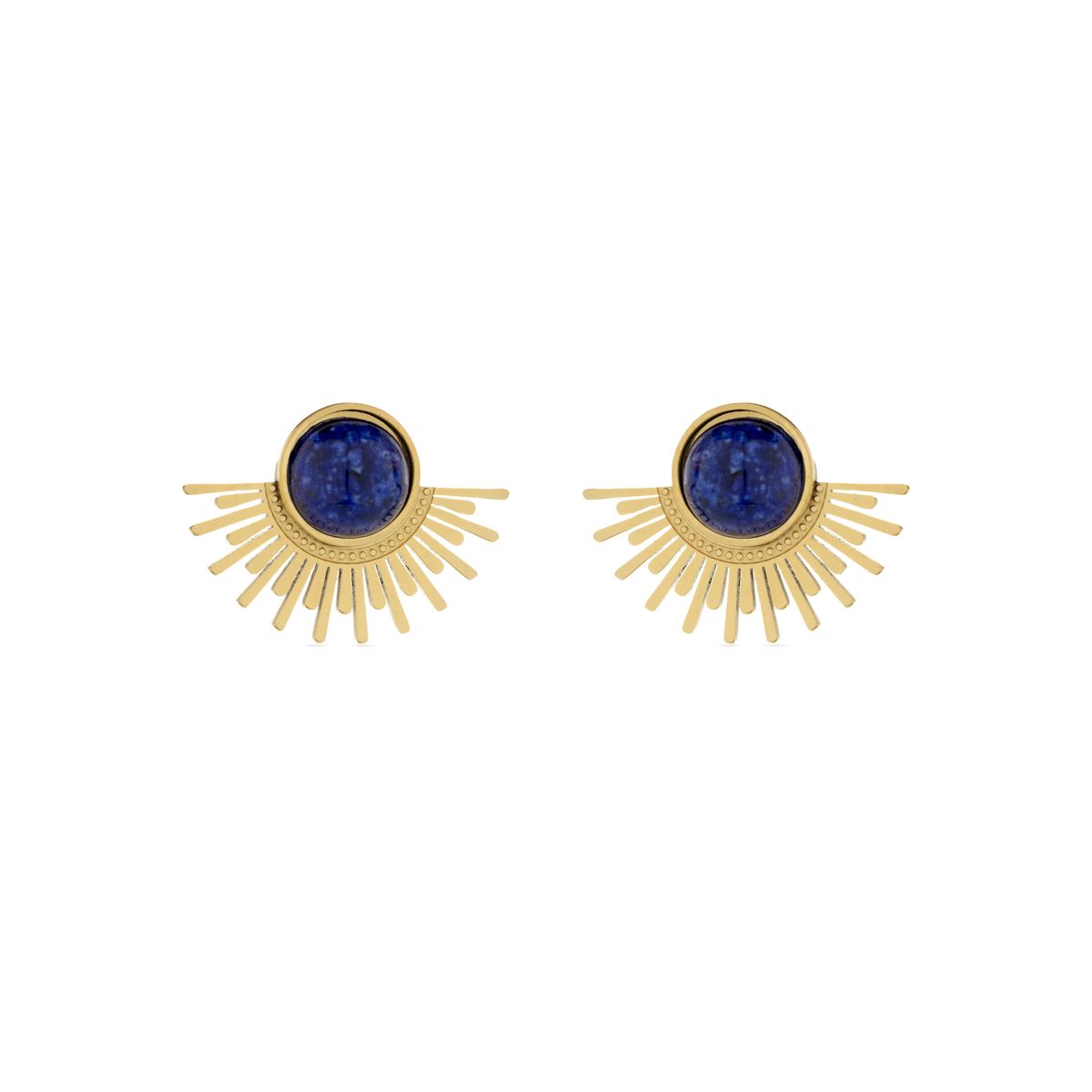 Sonnenstrahl-Ohrstecker mit Lapislazuli