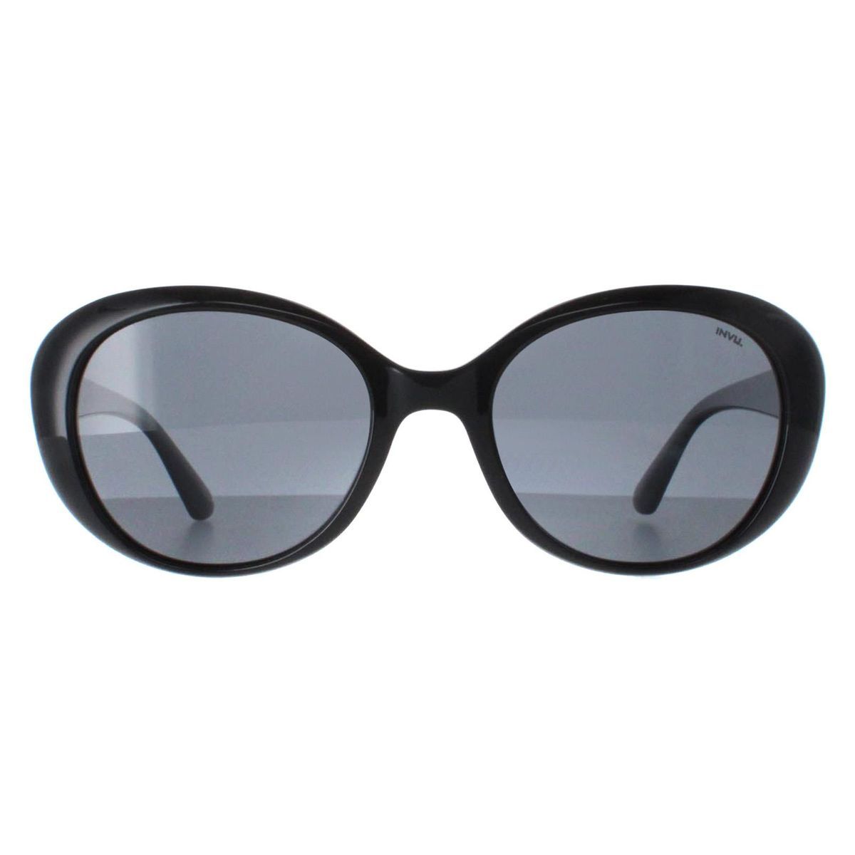 Elegante ovale Sonnenbrille mit schwarzem Rahmen