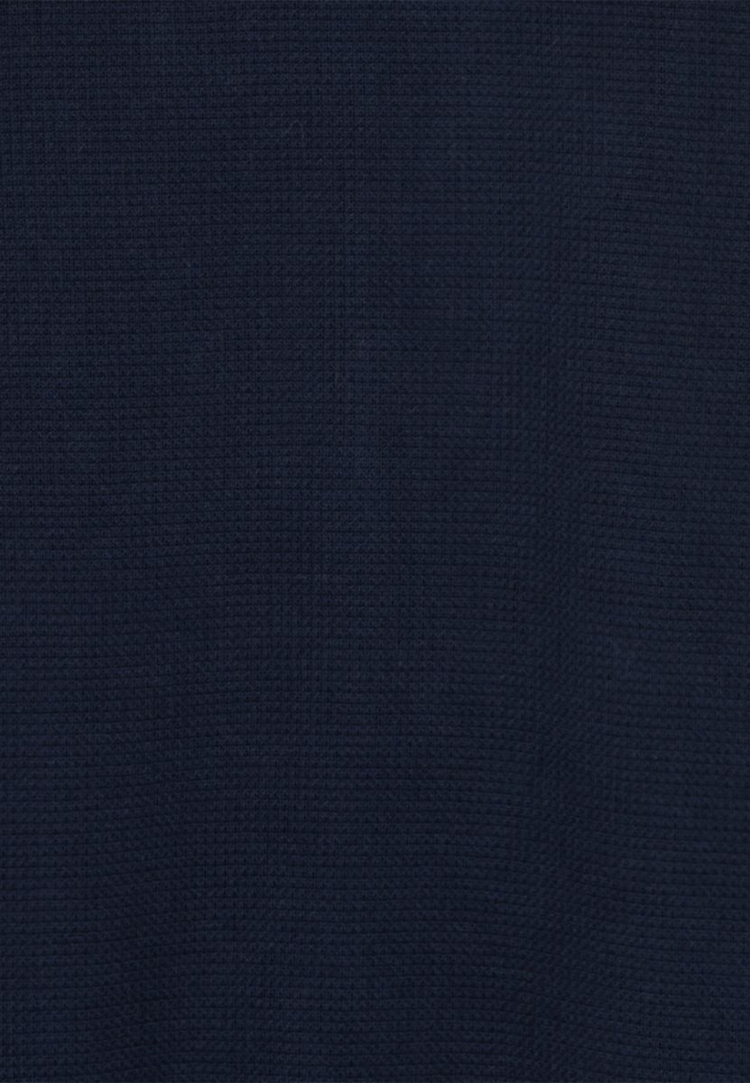 Marineblauer Baumwoll-Strickpullover mit Rundhalsausschnitt