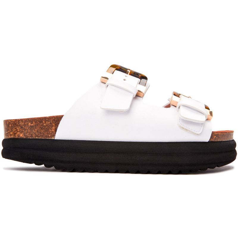 Plateau-Fußbett-Sandalen mit Schnallen