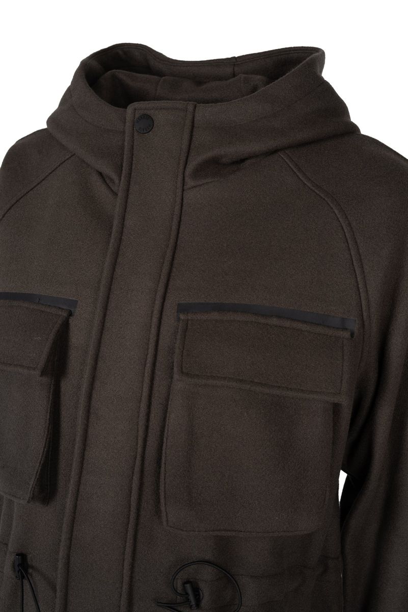 Kapuzen-Utility-Parka aus Wollmischung