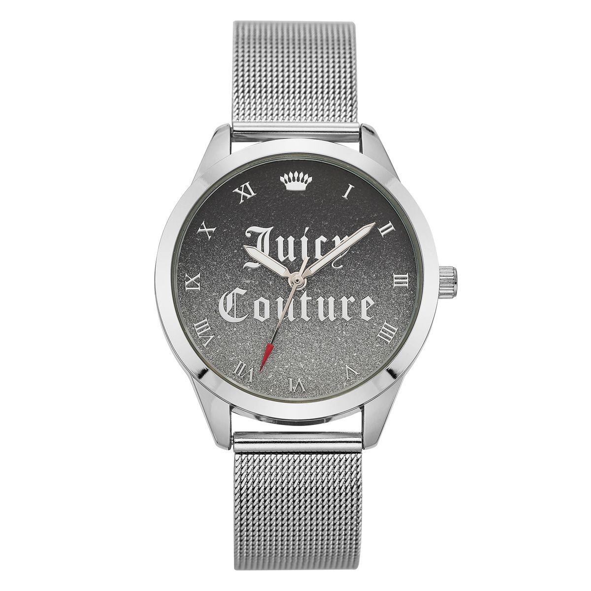 Elegante silberfarbene Mesh-Armbanduhr