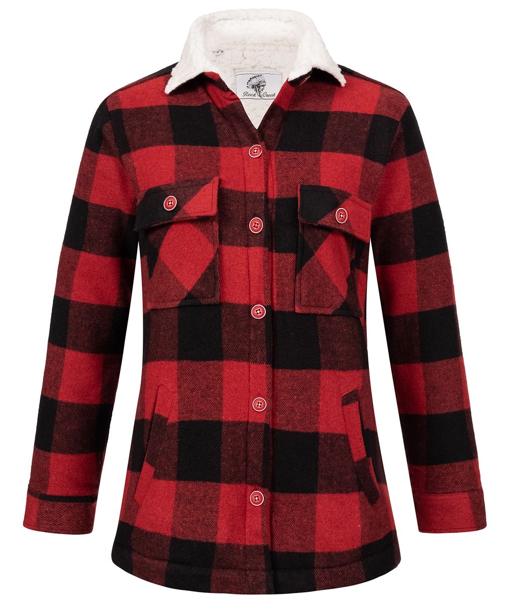 Rot-Schwarze Buffalo-Plaid Jacke