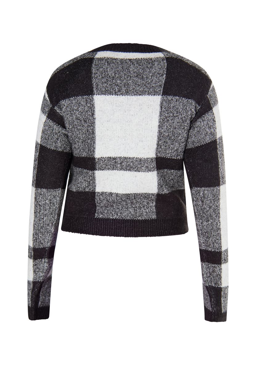 Klassischer karierter Kurz-Strickpullover