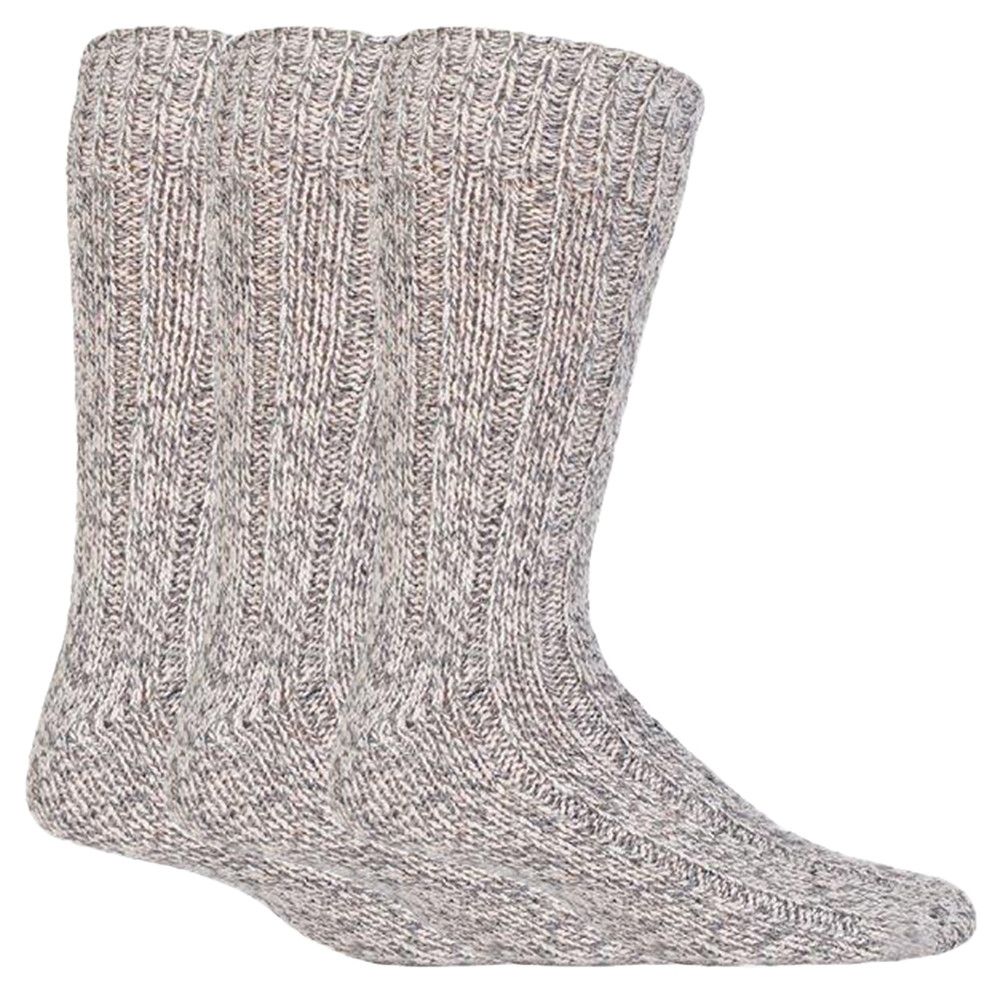 Workforce - 3 Paar warme Herren-Wollstrick-Wanderstiefel-Socken - WFH0025GRY