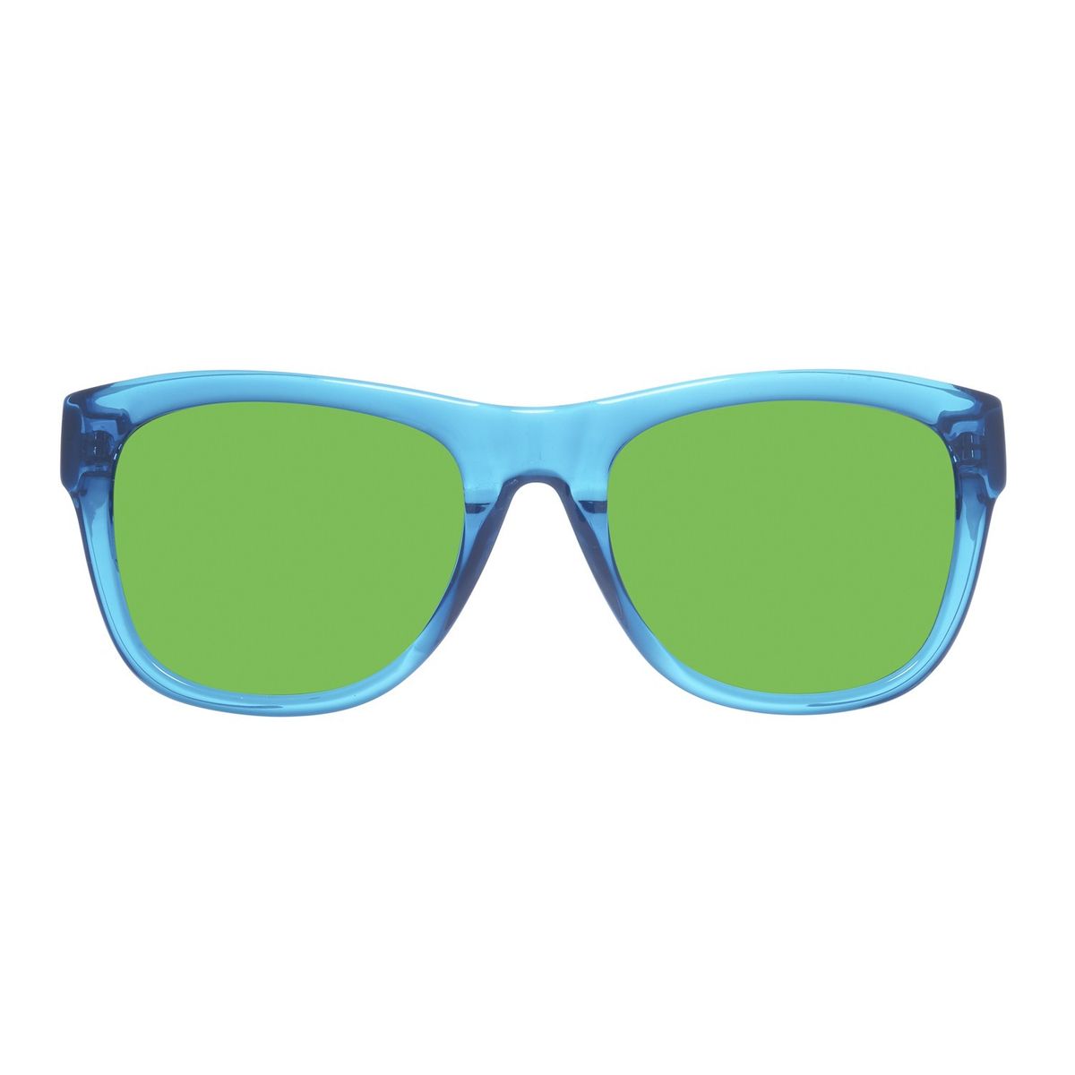 Quadratische Sonnenbrille mit blauem Rahmen