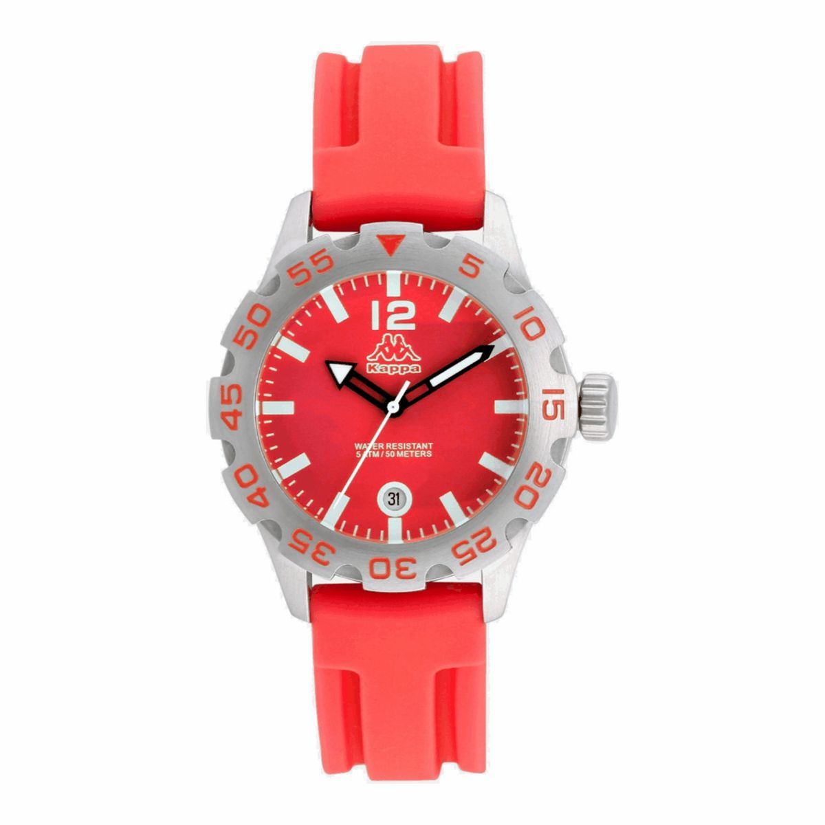 Rote Sportuhr mit Silikonarmband