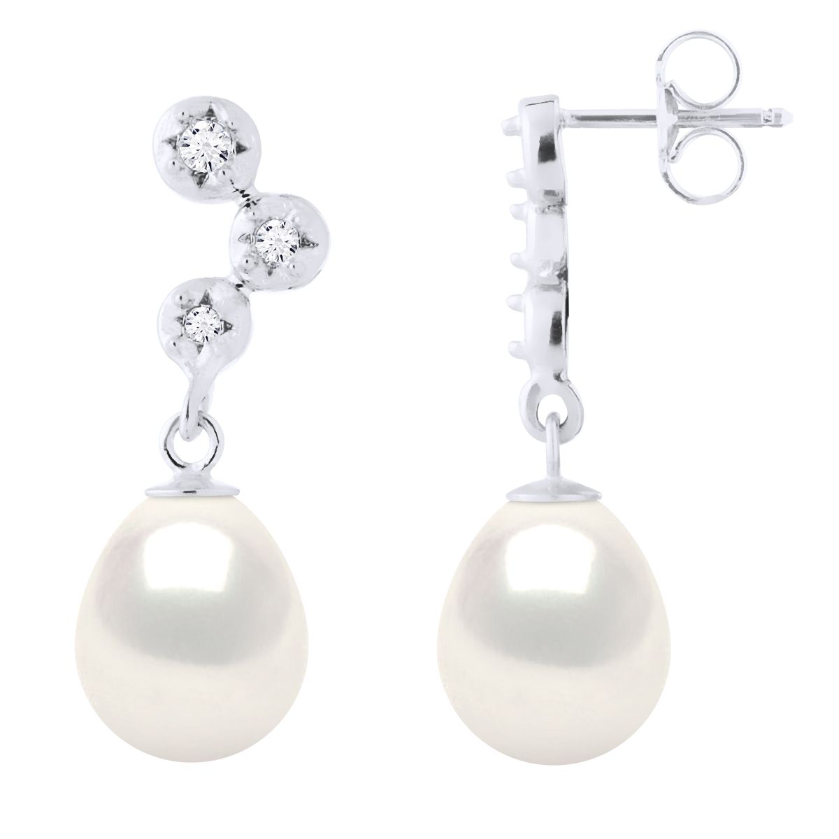 Ohrhänger mit Perlen und Diamanten
