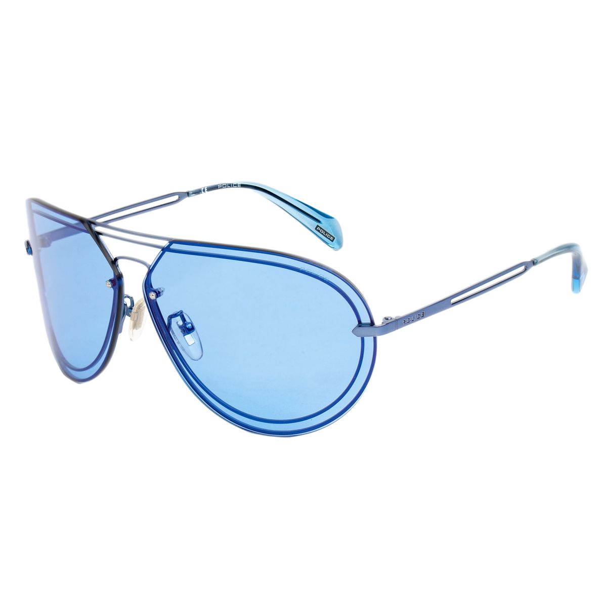 Blaue Piloten-Sonnenbrille aus Metall