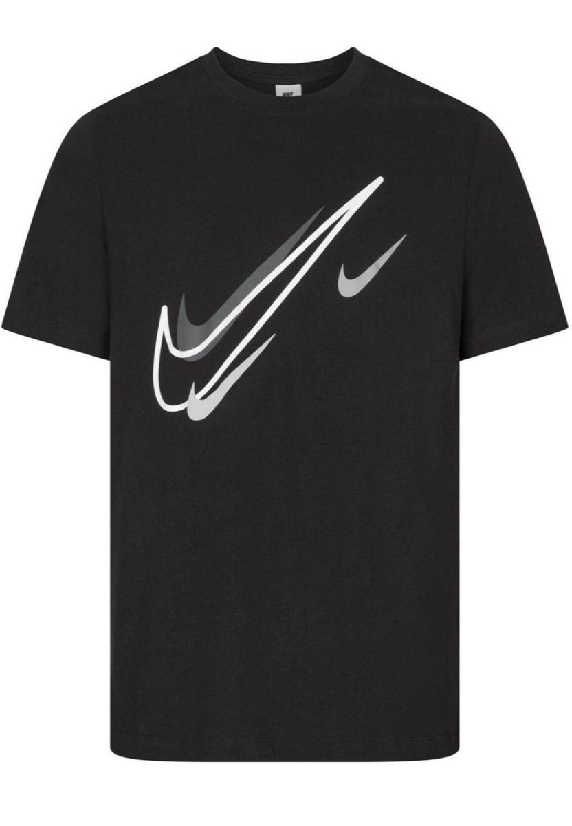 Schwarzes Herren T-Shirt mit Swoosh-Logo