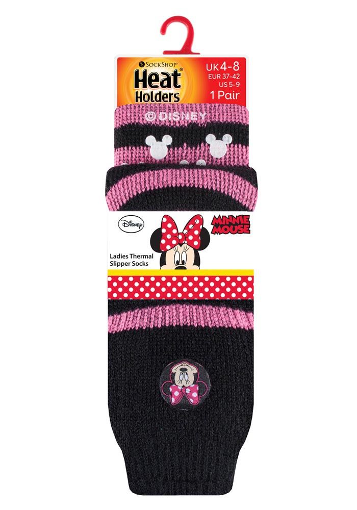 Gestreifte Minnie Mouse Hausschuhsocken