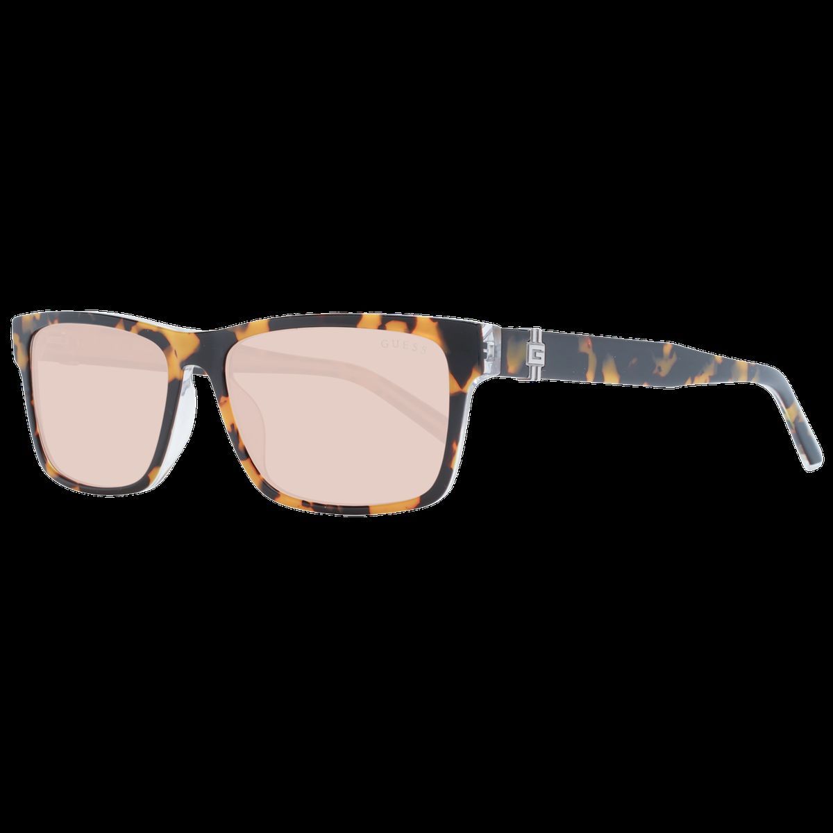 Rechteckige Sonnenbrille mit Schildpattmuster