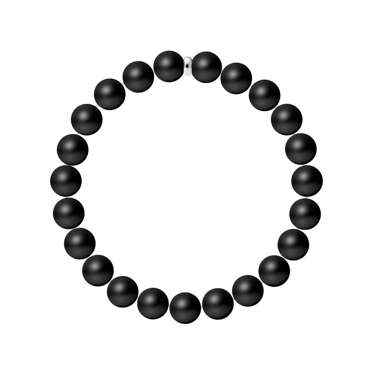 Mattes schwarzes Achat-Perlenarmband