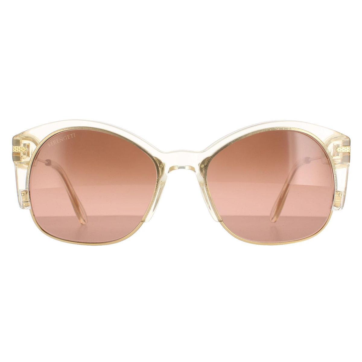 Serengeti Semi Rimless Womens Gold Champagne Polarized Drivers Gradient Vinita