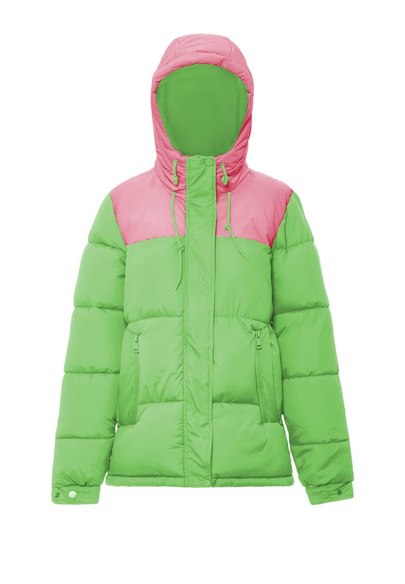 Farbblock Steppjacke mit Wattierung
