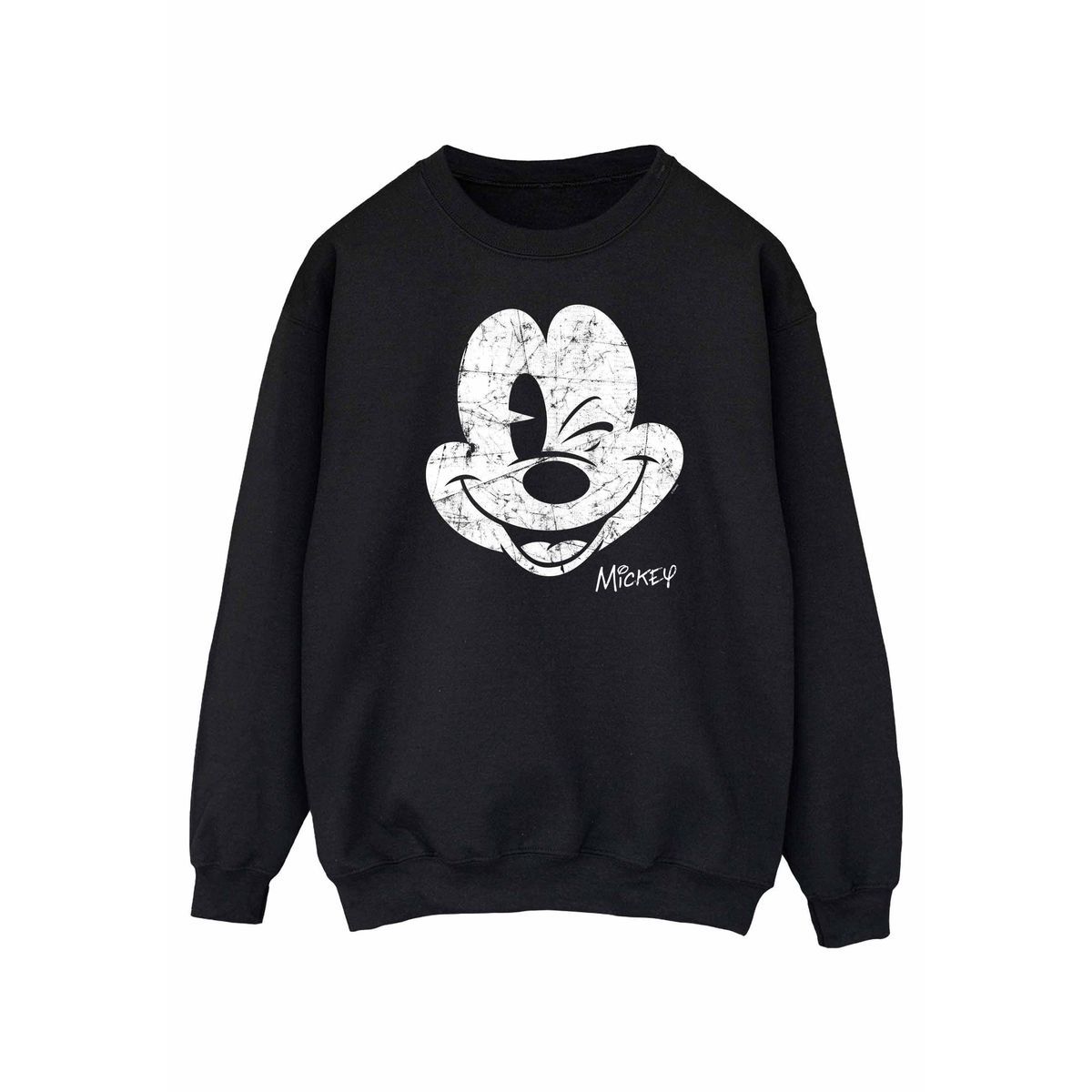 Disney Sweatshirt mit Mickey Mouse-Gesicht für Damen/Damen (Schwarz)