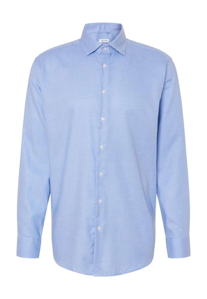 Blaues Herren Hemd mit Mikro-Muster