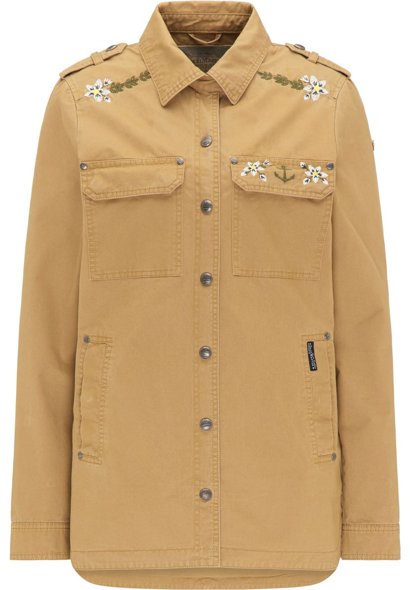 Jacke mit floraler Stickerei aus Baumwollmischung
