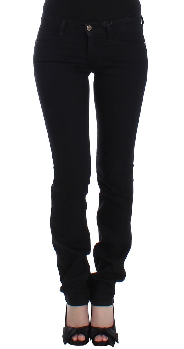 Schwarze Jeans mit geradem Bein