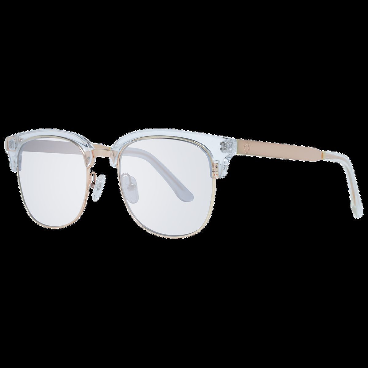 Clubmaster-Brille mit transparentem Rahmen