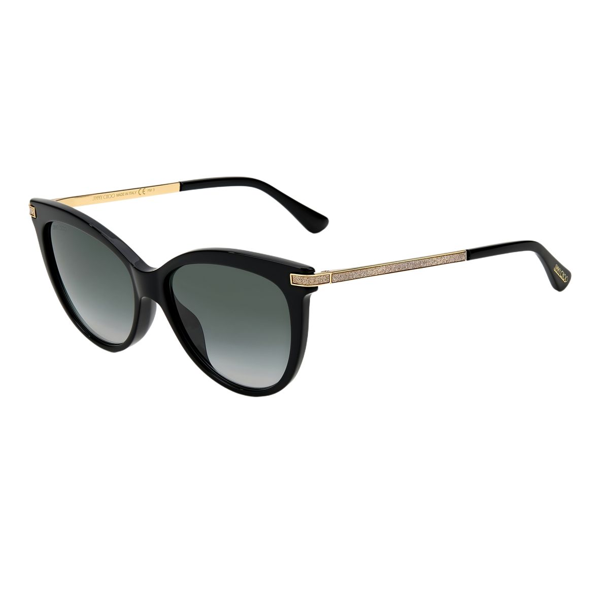 Cat-Eye-Sonnenbrille mit Glitzerbügeln