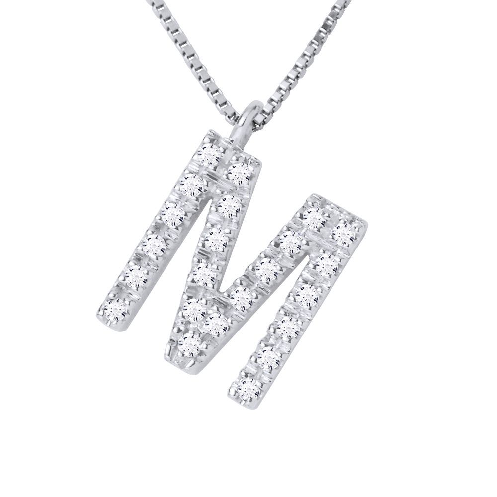 Diamant-Buchstabe M Halskette