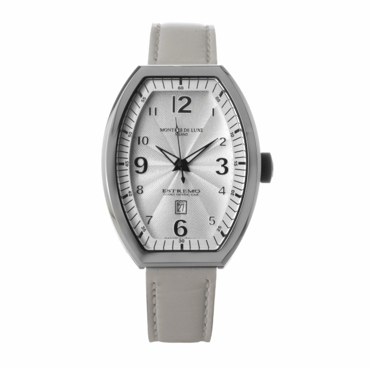 Silberfarbene Edelstahl Quarz Uhr