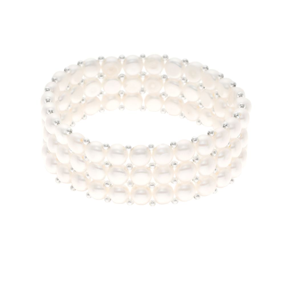 Süßwasserperle Armband dreireihig