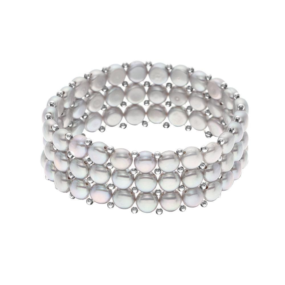 Süßwasserperle Armband dreireihig