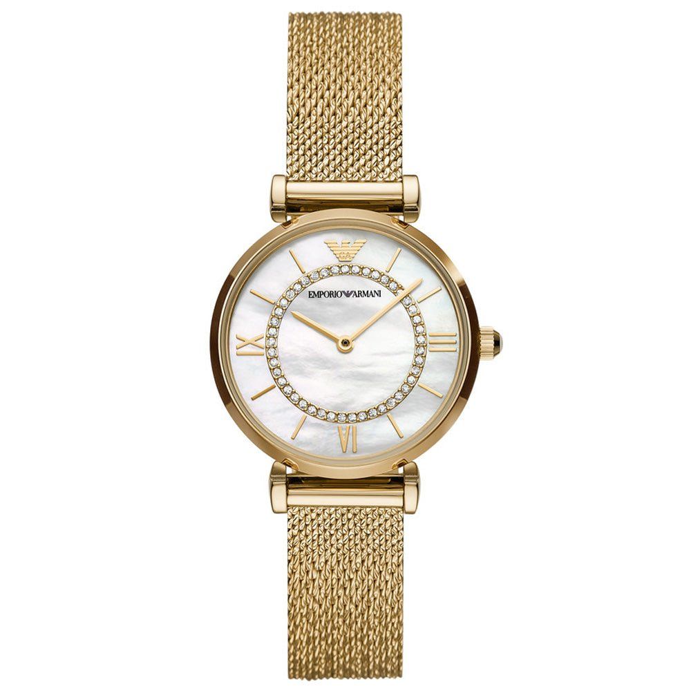 Goldfarbene Petite Mesh Damenuhr